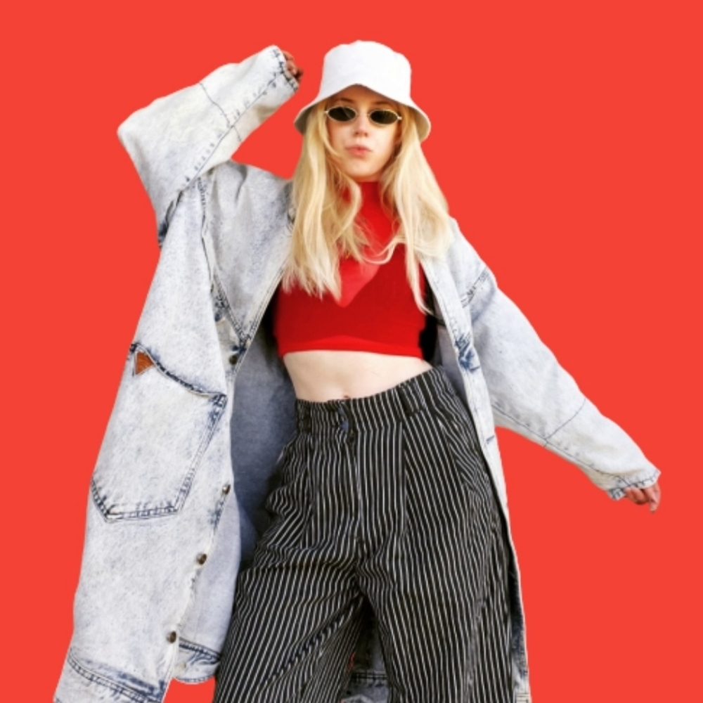 Belma Unisex 90's Vintage Thrifted Acid Wash Oversized Slouchy Jean Jacket Long